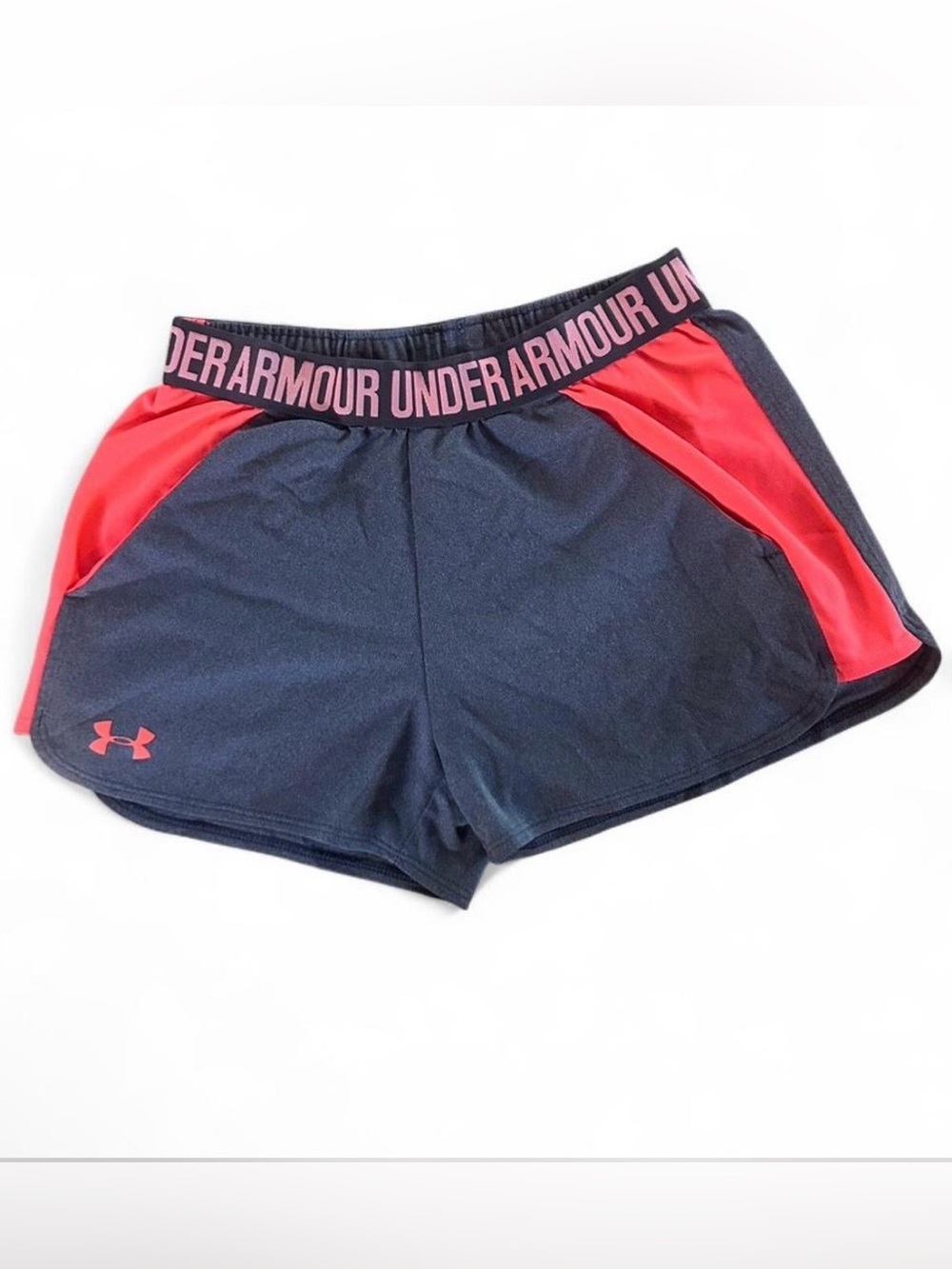 🤩 Under Armour HeatGear Athletic Shorts Black Coral Loose Fit XS